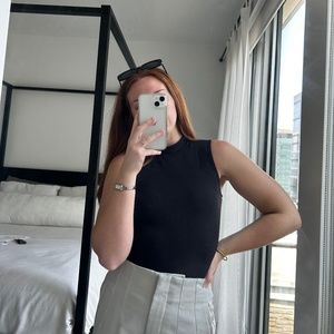 Mockneck ribbed bodysuit